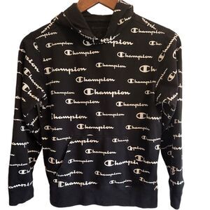Champion Kids Black and White Hoodie Size Medium